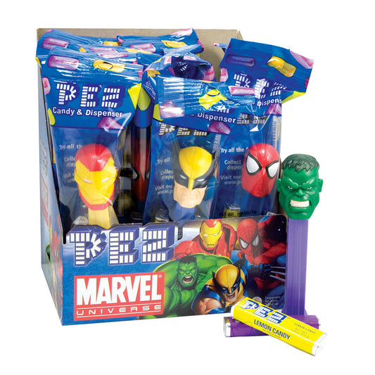 PEZ Marvel Heroes Assorted Candy Dispensers - 12 Count