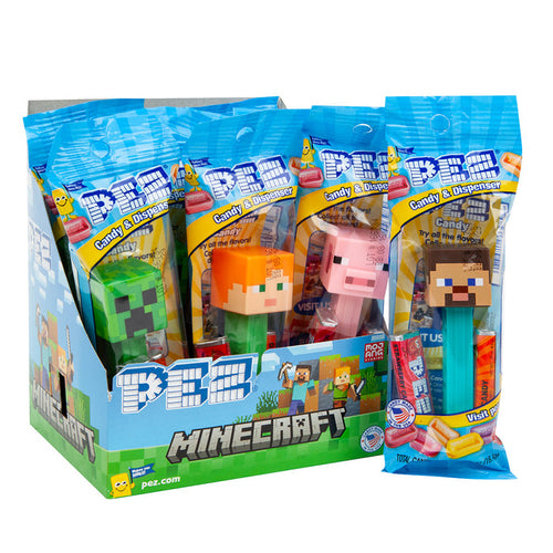 PEZ Minecraft Assorted Candy Dispensers - 12 Count