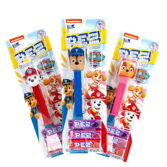 PEZ Paw Patrol Assorted Candy Dispensers Blister Pack - 12 Count