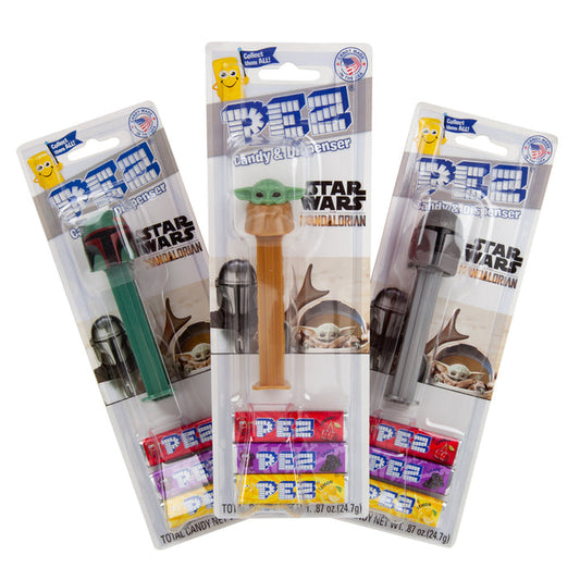 PEZ Star Wars The Mandalorian Dispenser Candy Blister Pack - 12 Count