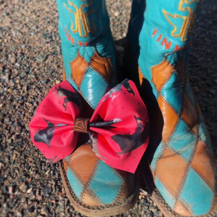 Pink Bull Rider Bow