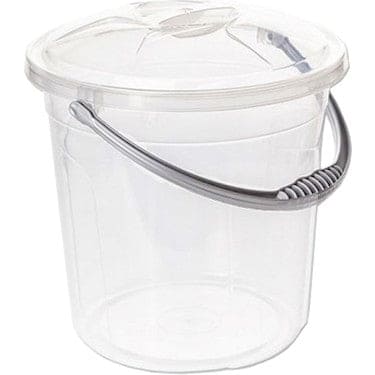 PLASTIC 15L BUCKET W/LID CLEAR -SK165 ebuystt