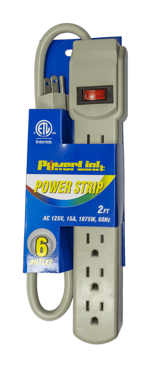 Powerlink Power Strip 6 Outlet 2FT- 253538 MEGA