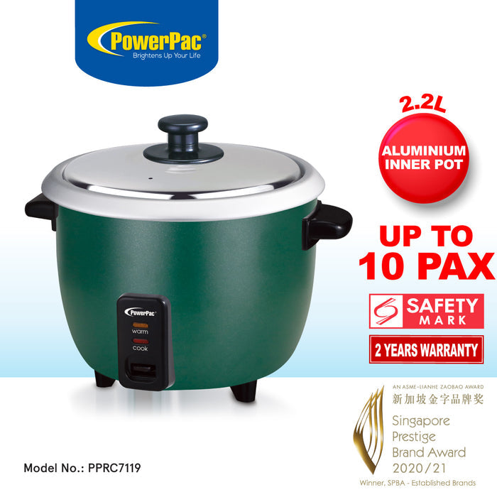 PowerPac 2.2L Rice Cooker with Aluminium inner pot (PPRC7119)