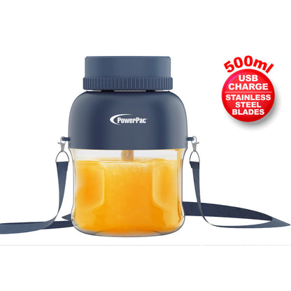 PowerPac USB Portable Juice Blender, Travel Cup Blender, Smoothie Fruit Juicer, 500ml (PPBL333)NB