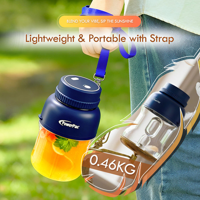 PowerPac USB Portable Juice Blender, Travel Cup Blender, Smoothie Fruit Juicer, 500ml (PPBL333)NB