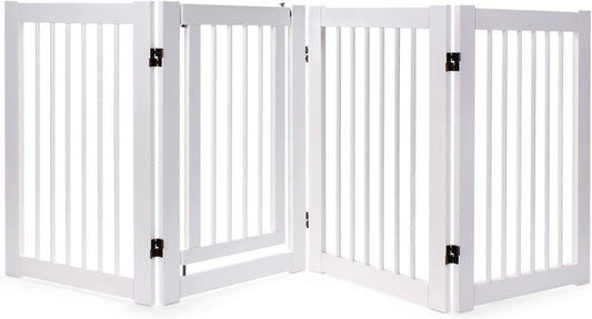 Primetime Petz 360 Configurable Freestanding Dog Gate With Door For Home Size 30 White