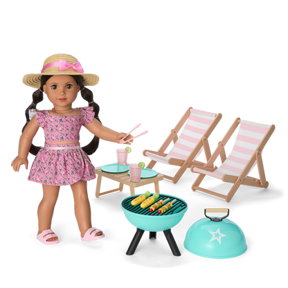 Raquel's™ Beach Chairs & Barbecue Set for 18-inch Dolls (Girl of the Year™ 2026)