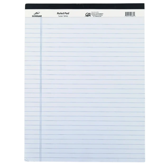Scholar, Ruled Writing Pad, Letter Size, White - 70474100385 Pie's Variety Store