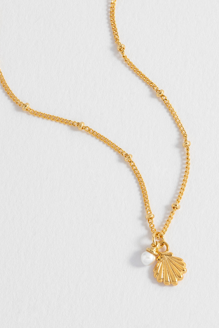 Seashell and Pearl Necklace