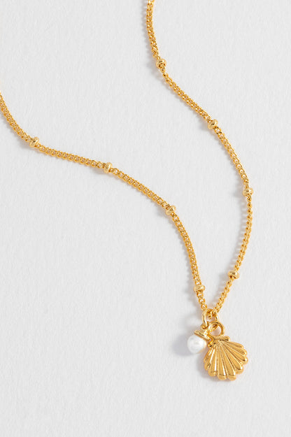 Seashell and Pearl Necklace