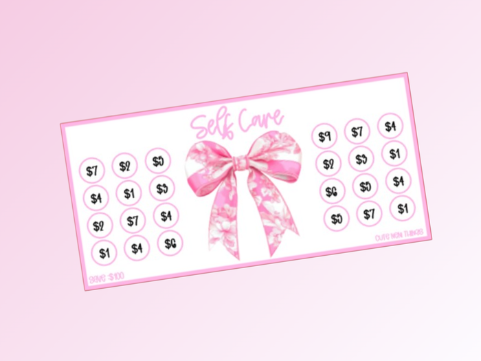 Selfcare | Savings Insert or Cash Envelope | Pink Chinoiserie | 100