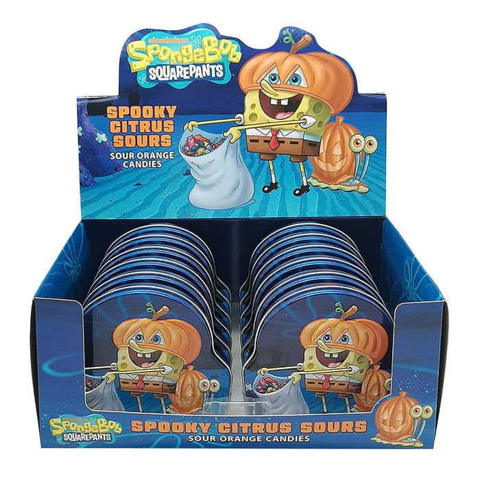 SpongeBob Spooky Citrus Sours Hard Candy Tin - 12 Count