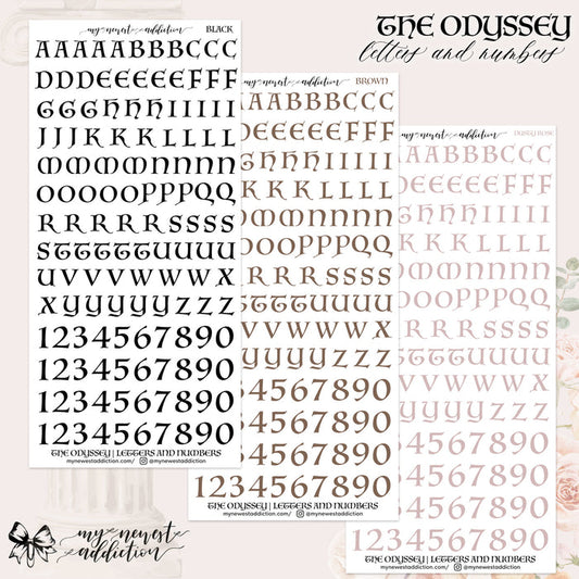 The Odyssey Letters and Numbers