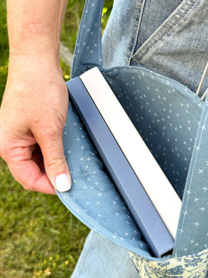 Tie it with a Bow Bag Fabric Kit- Blue Floral