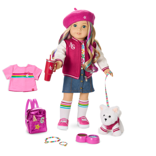 Truly Me™ 18-inch Doll #110, Puppy, Mini Backpack & Accessories AG™ Star Squad Bundle