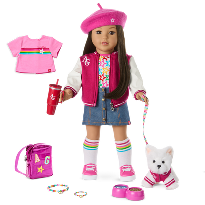 Truly Me™ 18-inch Doll #124, Puppy, Mini Backpack & Accessories AG™ Star Squad Bundle