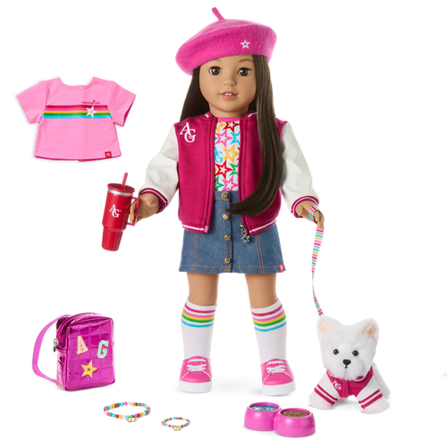 Truly Me™ 18-inch Doll #124, Puppy, Mini Backpack & Accessories AG™ Star Squad Bundle