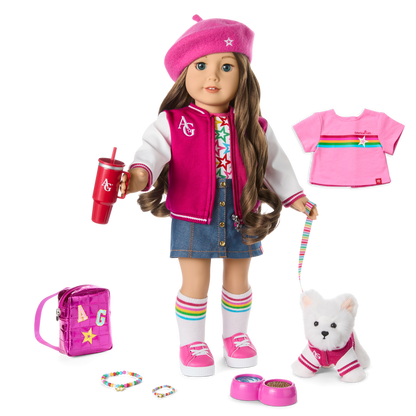 Truly Me™ 18-inch Doll #126, Puppy, Mini Backpack & Accessories AG™ Star Squad Bundle
