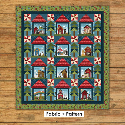 Whole Country Caboodle Fur-Ever Home Book Panel Quilt Fabric Kit