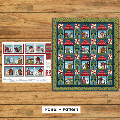 Whole Country Caboodle Fur-Ever Home Book Panel Quilt Fabric Kit
