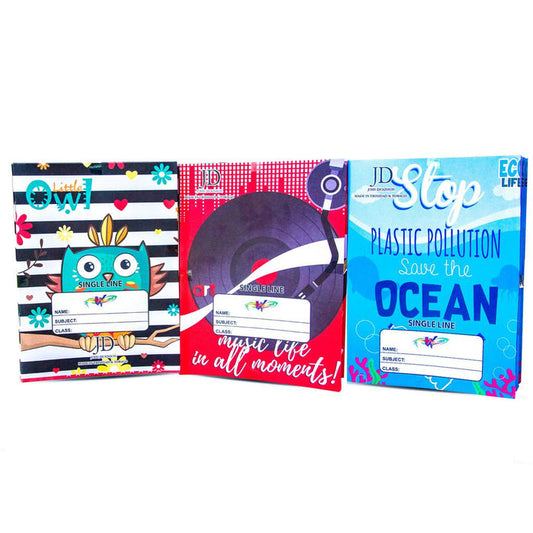 Winners Single Line Exercise Book with Assorted Designs 24 Units - 460886 EBUYSTT